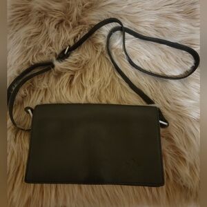 Patricia Nash Black Leather Crossbody with Slim Profile